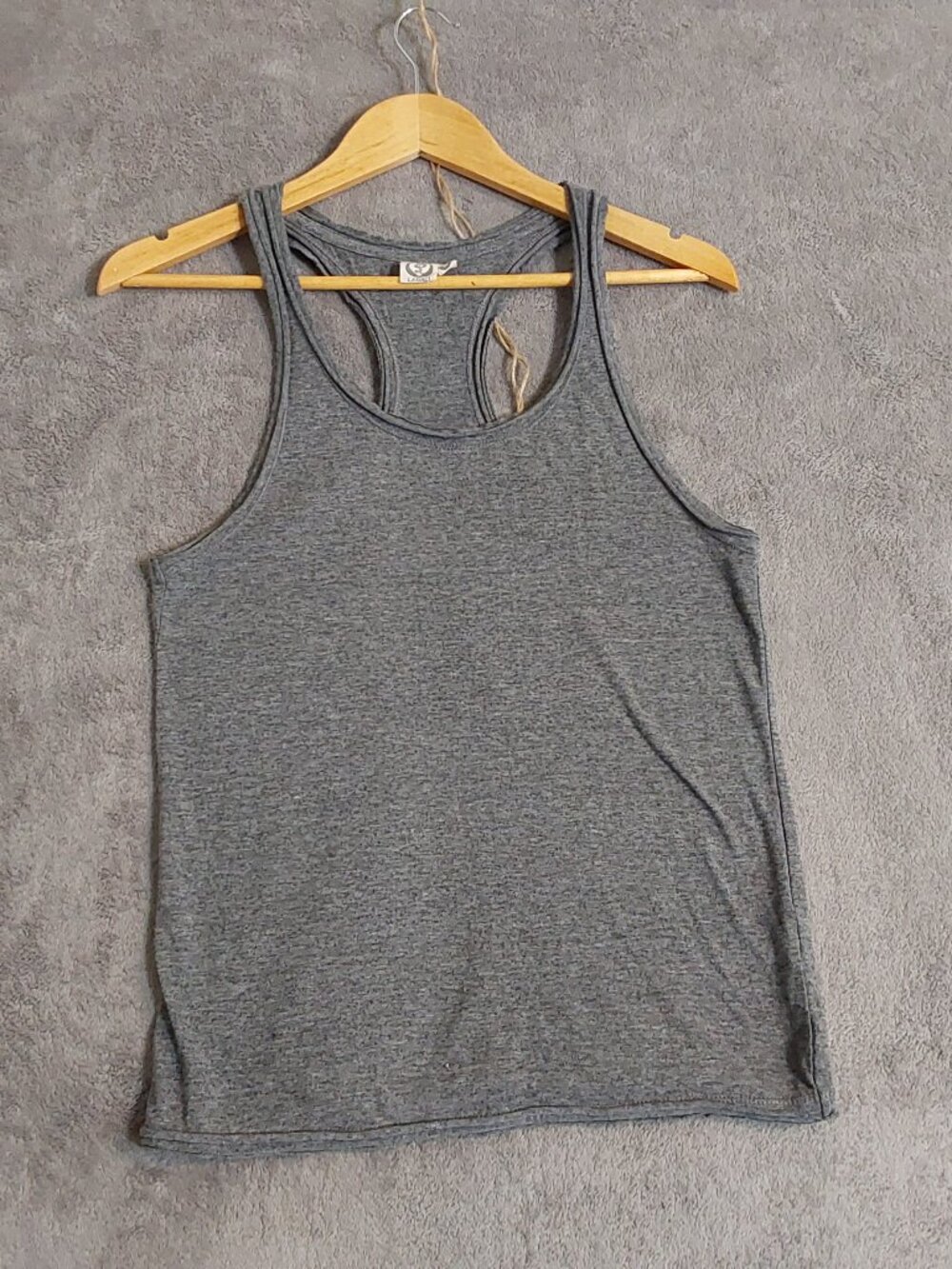 Women’s Lagaci Tank Top Gray Charcoal Racerback Sleeveless Casual Athletic Fit S